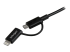 StarTech.com 1m (3 ft) Black Apple 8-pin Lightning Connector or Micro USB to USB Combo Cable for iPhone iPod iPad - Close up