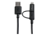 StarTech.com 1m (3 ft) Black Apple 8-pin Lightning Connector or Micro USB to USB Combo Cable for iPhone iPod iPad - Close up