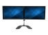 StarTech.com Dual Monitor Stand, Ergonomic Desktop Monitor Stand for up to 32" VESA Displays, Free-Standing Articulating Universal Computer Monitor Mount, Adjustable Height, Silver - Front