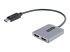 StarTech.com DP to Dual HDMI MST HUB, Dual HDMI 4K 60Hz, DisplayPort Multi Monitor Adapter with 1ft (30cm) Cable, DP 1.4 Multi Stream Transport Hub, DSC | HBR3, DP to 2x HDMI Ports - Left-angle